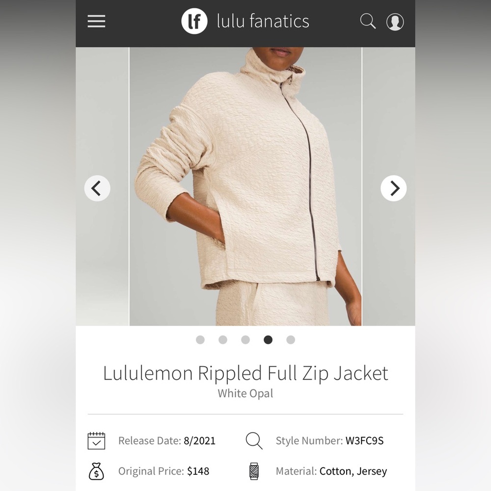 Lululemon Rippled Full Zip Jacket - Picture 11 of 12